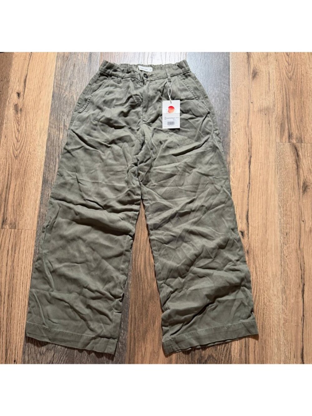 Everlane The Trouser in Buttersoft Tencel Chino Kalamata Green Size 00 NWT - Picture 2 of 5